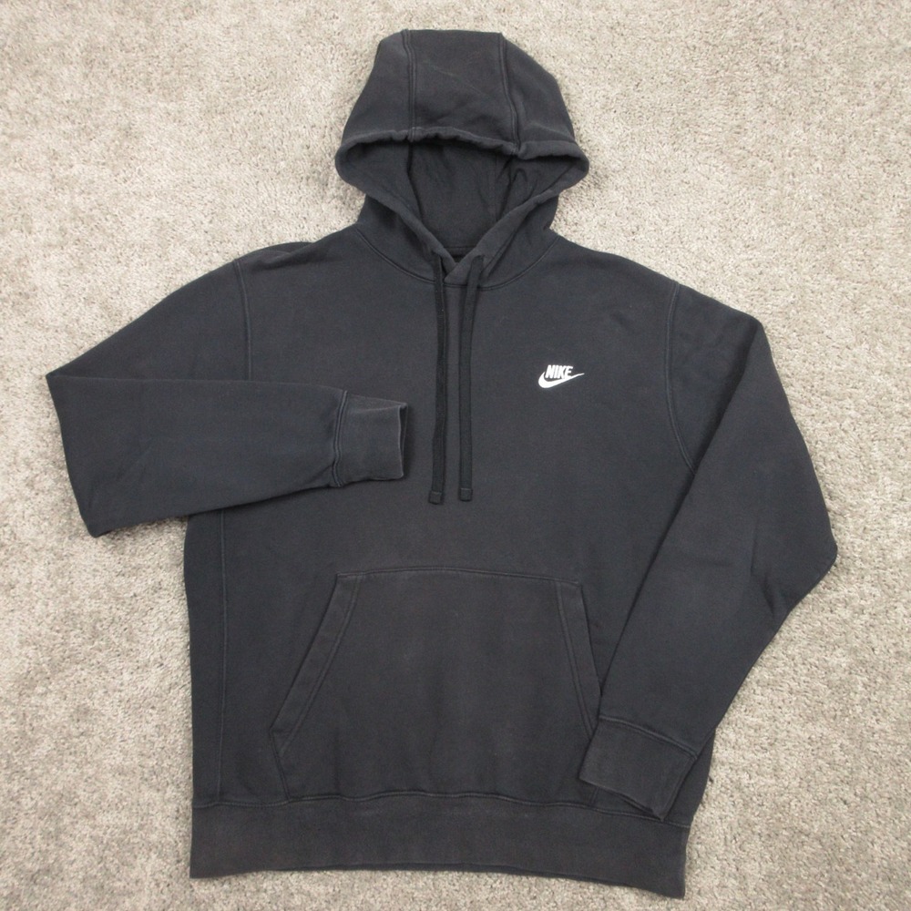 Nike Sweater Mens Small Black Sportswear Club Fleece Pullover Hoodie Sweatshirt